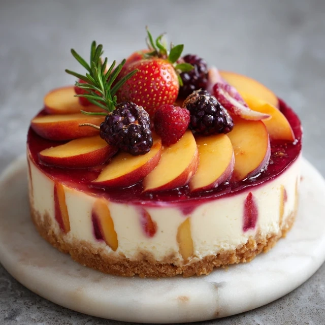 Creamy Berry and Peach Cheesecake Delight