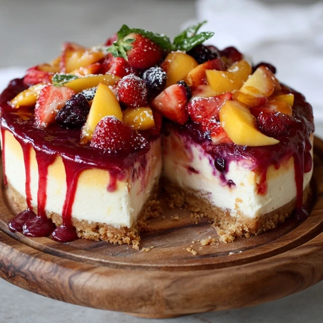 Creamy Berry and Peach Cheesecake Delight