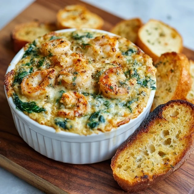 Cheesy Shrimp and Crab Spinach Dip
