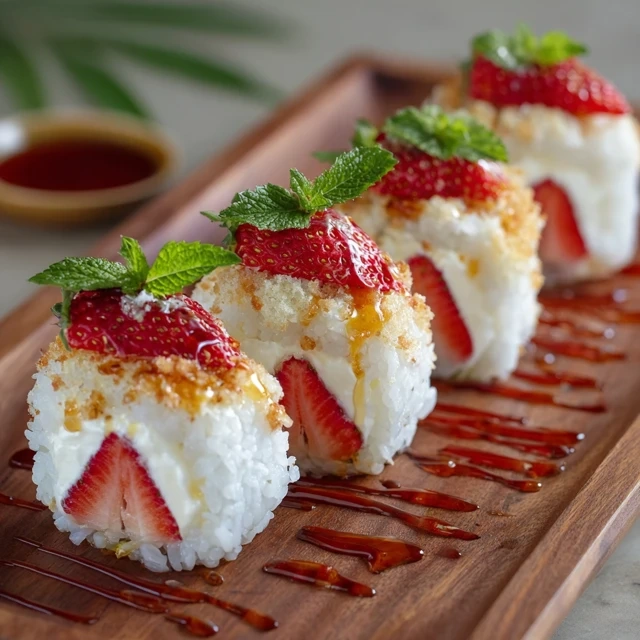 Sweet and Tangy Strawberry Shortcake Sushi