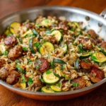 Sausage Zucchini Brown Rice Skillet
