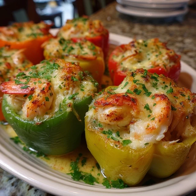 Seafood-Stuffed Bell Peppers with Crab and Shrimp