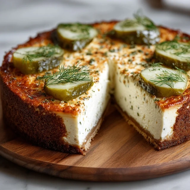 Savory Dill Pickle Cheesecake