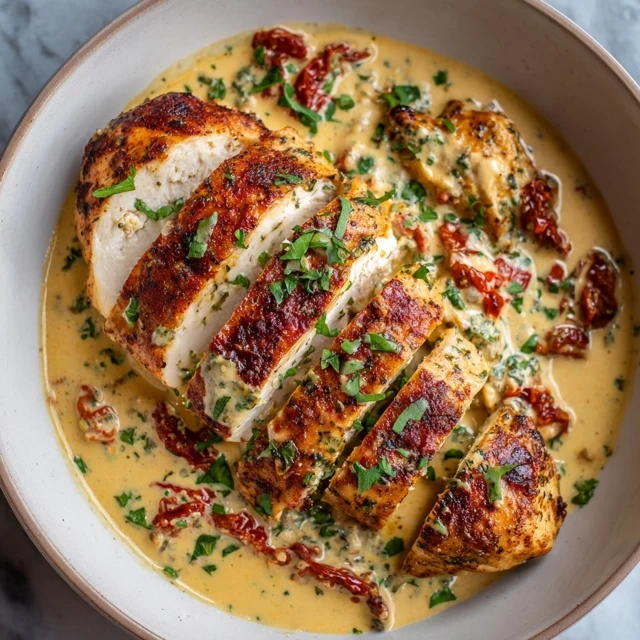 Chicken in a Creamy Parmesan And Sun-Dried Tomato Sauce