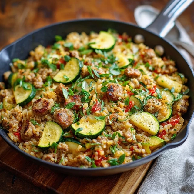 Sausage Zucchini Brown Rice Skillet
