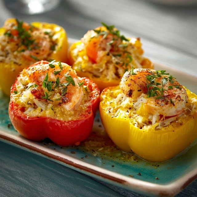 Seafood-Stuffed Bell Peppers with Crab and Shrimp
