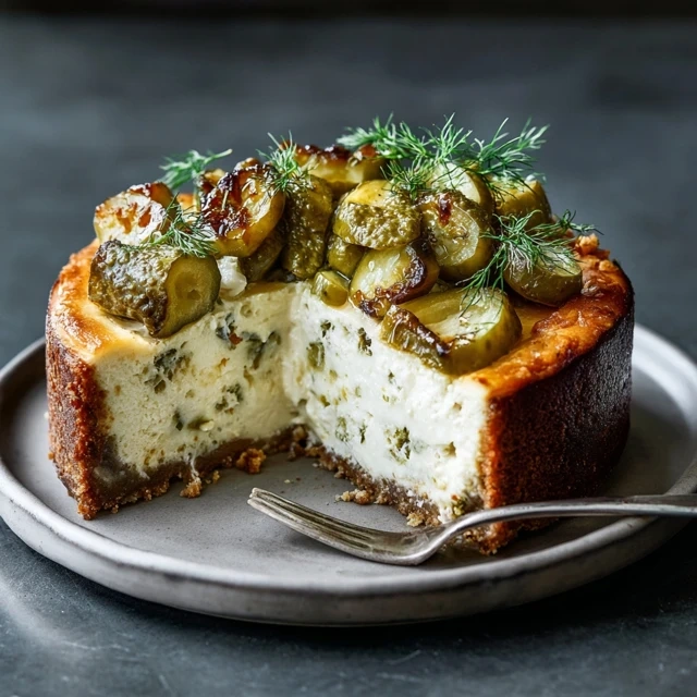 Savory Dill Pickle Cheesecake