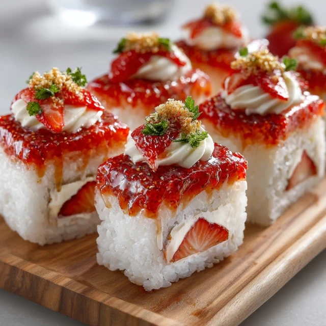Sweet and Tangy Strawberry Shortcake Sushi