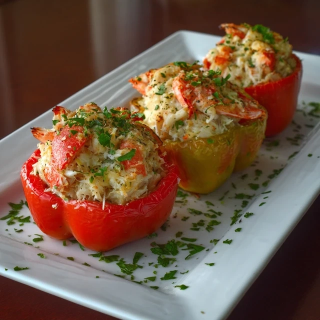 Seafood-Stuffed Bell Peppers with Crab and Shrimp