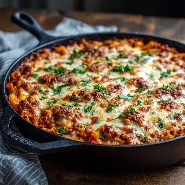 One-Pan Cheesy Baked Ziti with Ricotta and Sausage