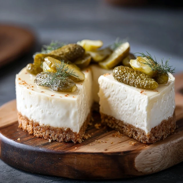 Savory Dill Pickle Cheesecake
