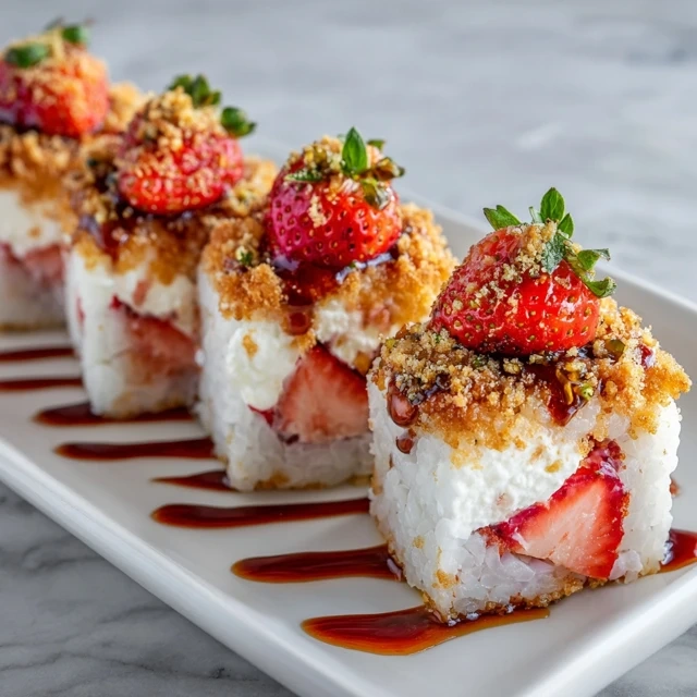 Sweet and Tangy Strawberry Shortcake Sushi