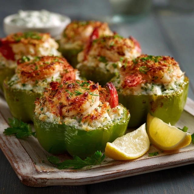 Seafood-Stuffed Bell Peppers with Crab and Shrimp
