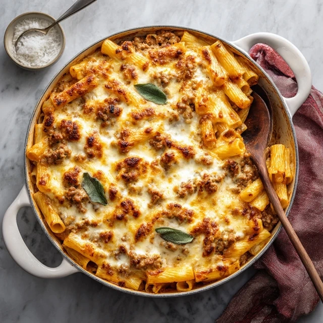 One-Pan Cheesy Baked Ziti with Ricotta and Sausage