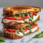 tomato basil mozzarella sandwich