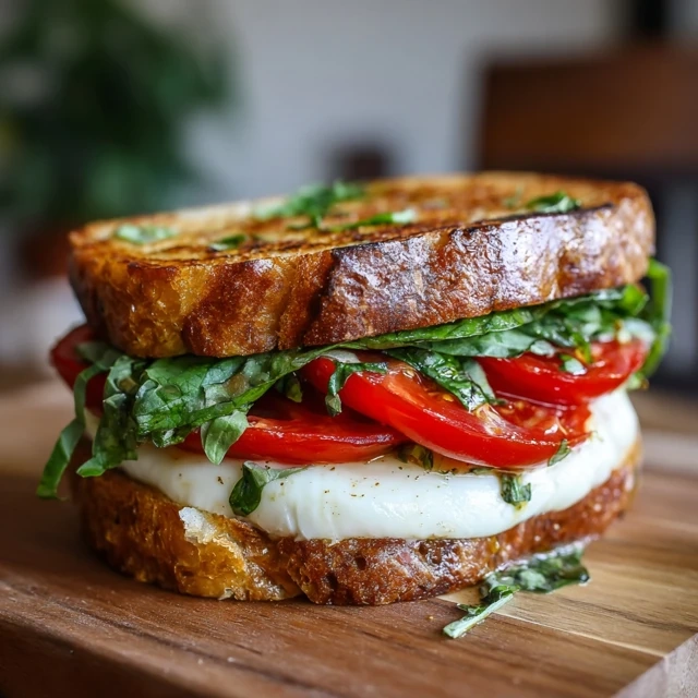 tomato basil mozzarella sandwich