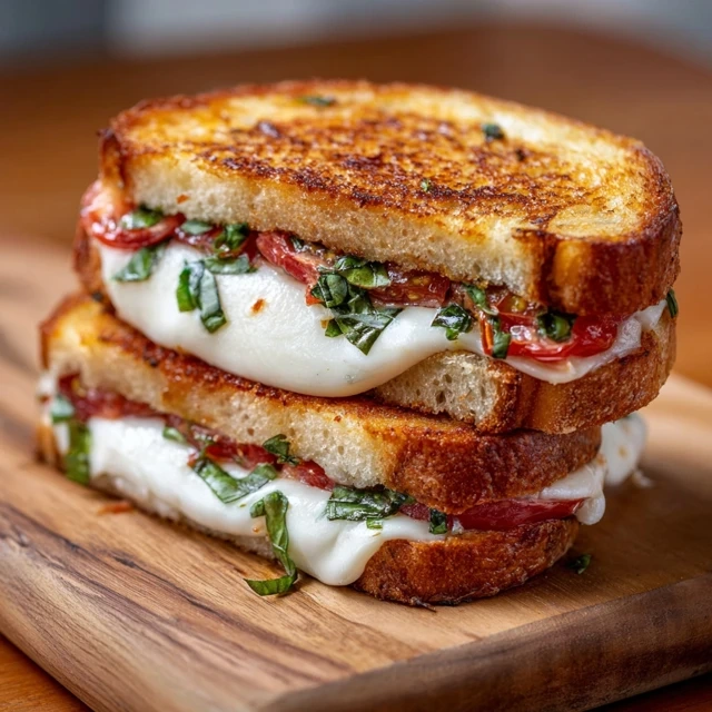 tomato basil mozzarella sandwich